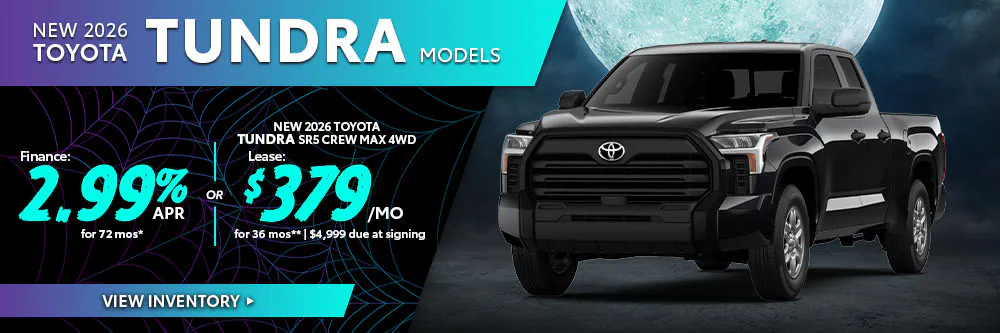 New 2026 Toyota Tundra Models OR New 2026 Toyota Tundra SR5 Crew Max 4WD | Brewer Airport Toyota