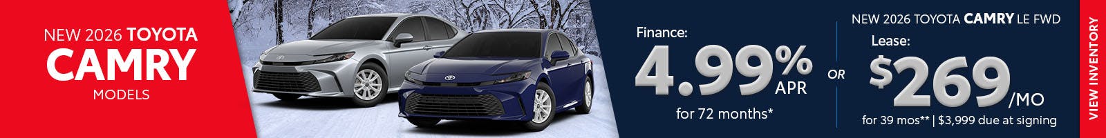 New 2026 Toyota Camry Models