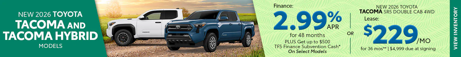 New 2026 Toyota Tacoma and Tacoma Hybrid Models