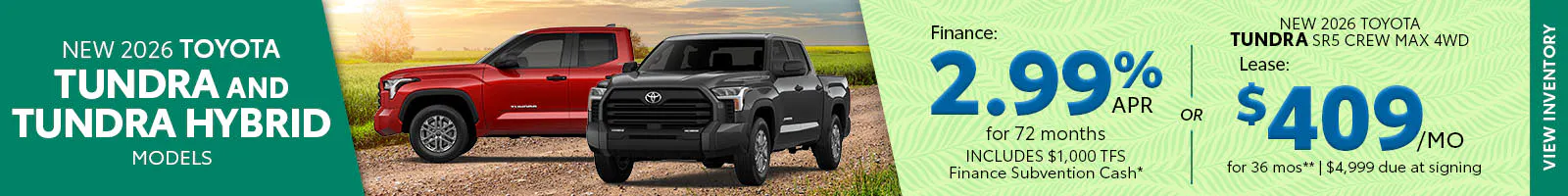 New 2026 Toyota Tundra and Tundra Hybrid Models