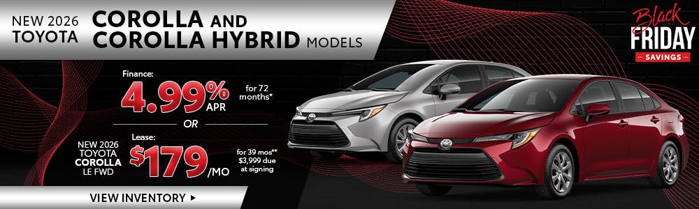 New 2026 Toyota Corolla and Corolla Hybrid Models | Brewer Airport Toyota