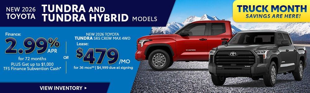 New 2026 Toyota Tundra and Tundra Hybrid Models | Brewer Airport Toyota