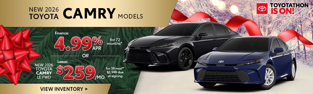 New 2026 Toyota Camry 4.99% Finance Offer | Brewer Airport Toyota