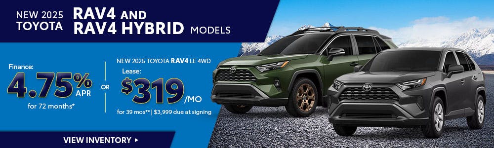 New 2025 Toyota RAV4 and RAV4 Hybrid Models | Brewer Airport Toyota