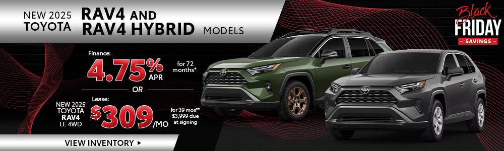 New 2025 Toyota RAV4 and RAV4 Hybrid Models | Brewer Airport Toyota