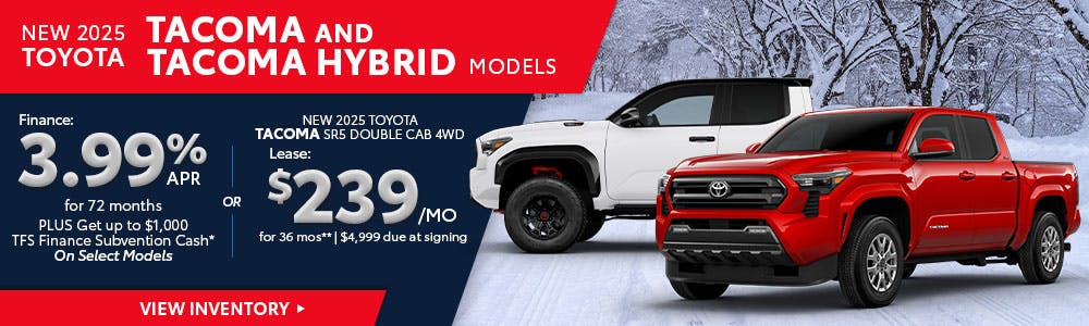 New 2025 Toyota Tacoma and Tacoma Hybrid Models | Brewer Airport Toyota