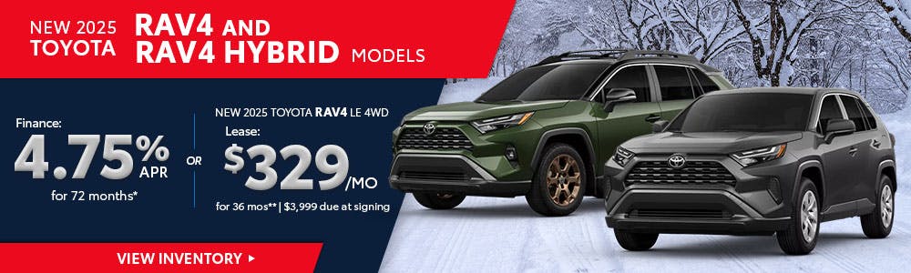 New 2025 Toyota RAV4 and RAV4 Hybrid Models | Brewer Airport Toyota