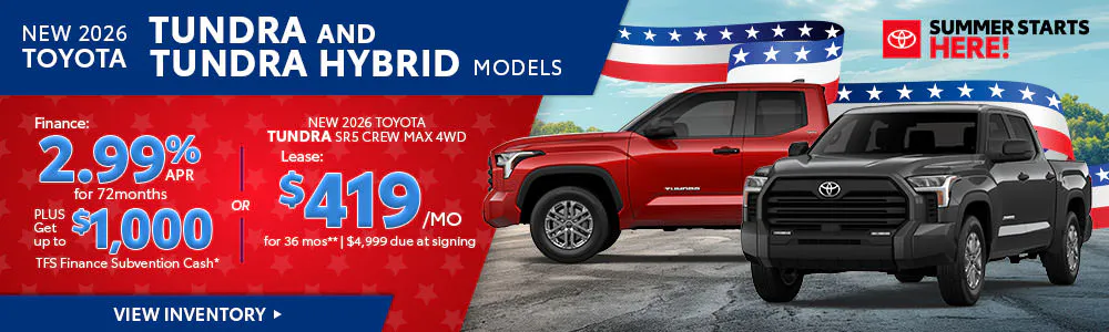 New 2026 Toyota Tundra and Tundra Hybrid Models | Brewer Airport Toyota