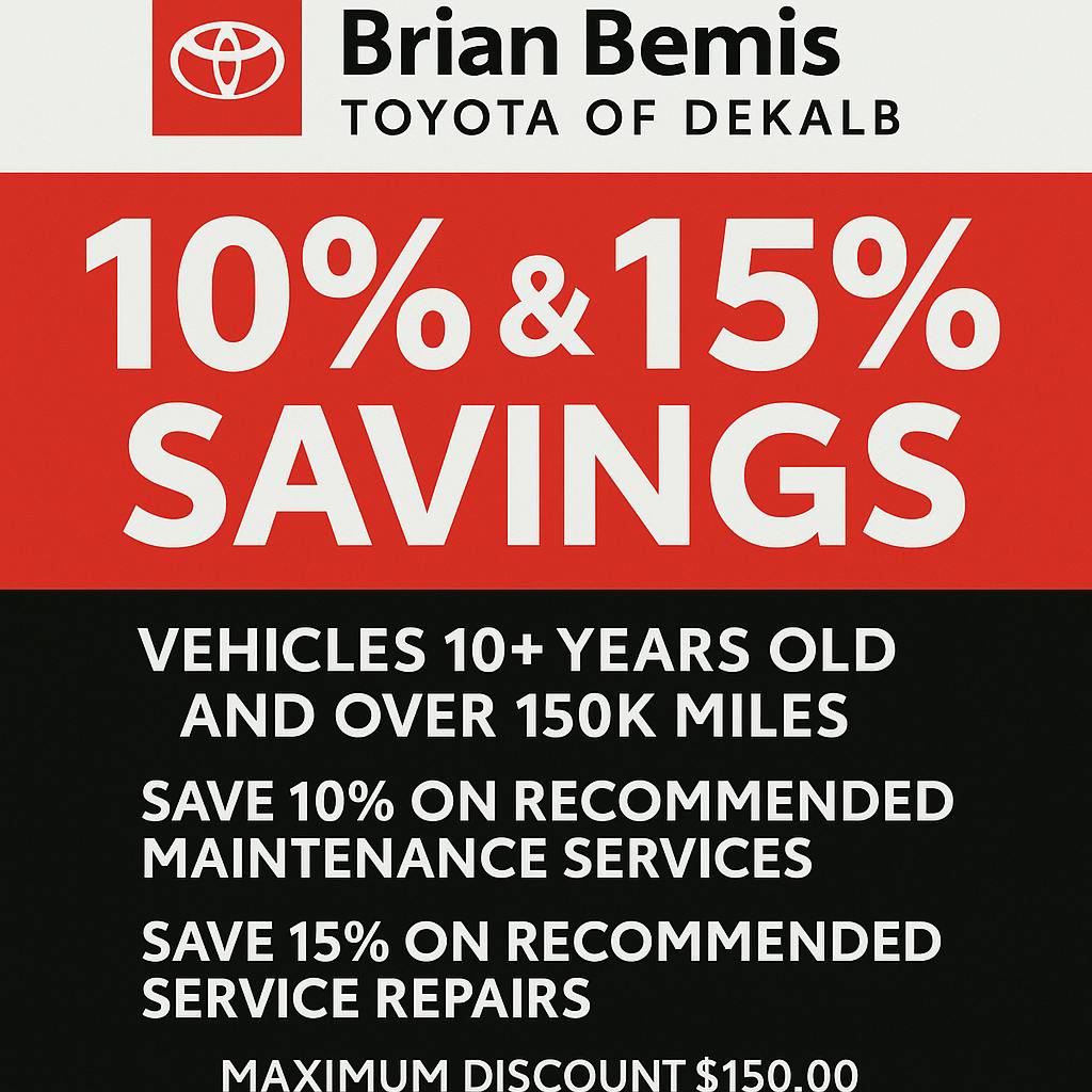 10% & 15% Savings | Brian Bemis Toyota of DeKalb
