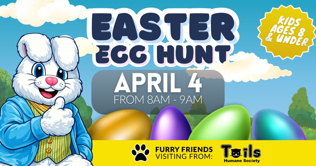 April 4: Kids Easter Egg Hunt; 8am - 9am