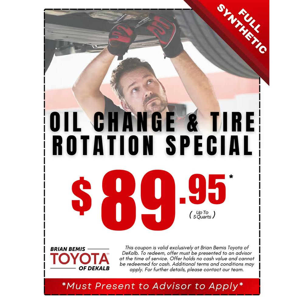 Full Synthetic Oil Change & Tire Rotation Special | Brian Bemis Toyota of DeKalb