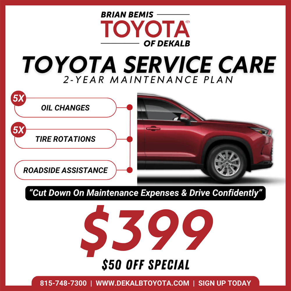 Toyota Service Care 2-Year Maintenance Plan | Brian Bemis Toyota of DeKalb