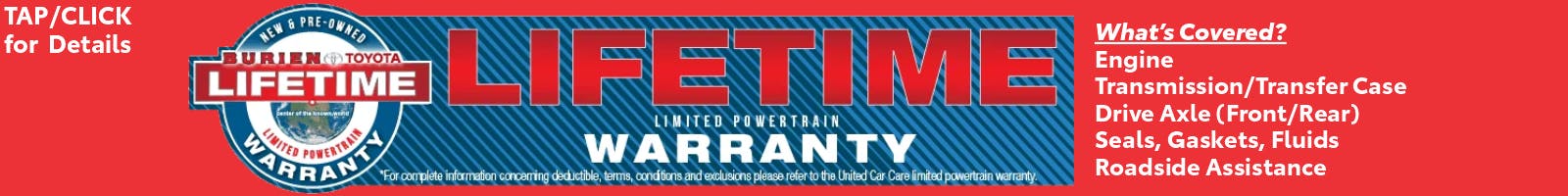 Toyota Lifetime Warranty Seattle Banner Top Bottom SRP