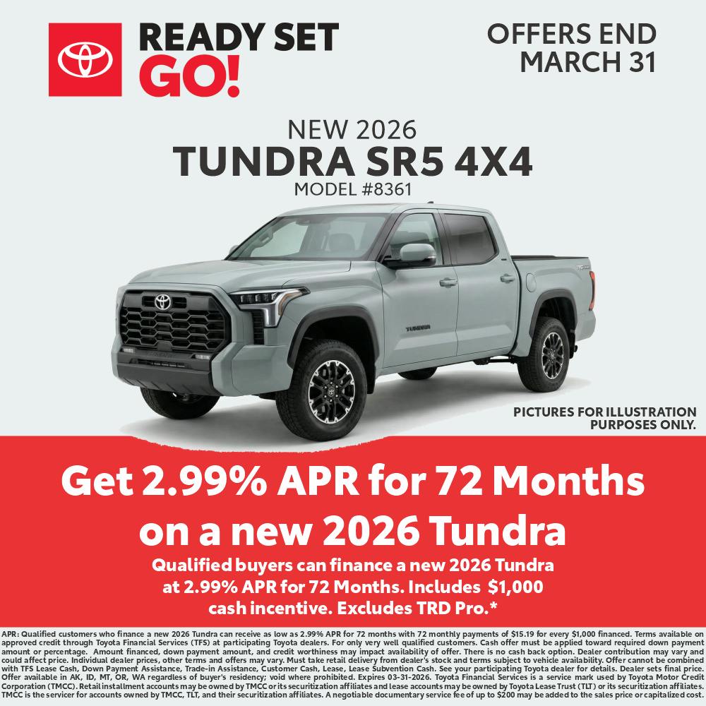 2026 Toyota Tundra Special Finance Rate | Burien Toyota
