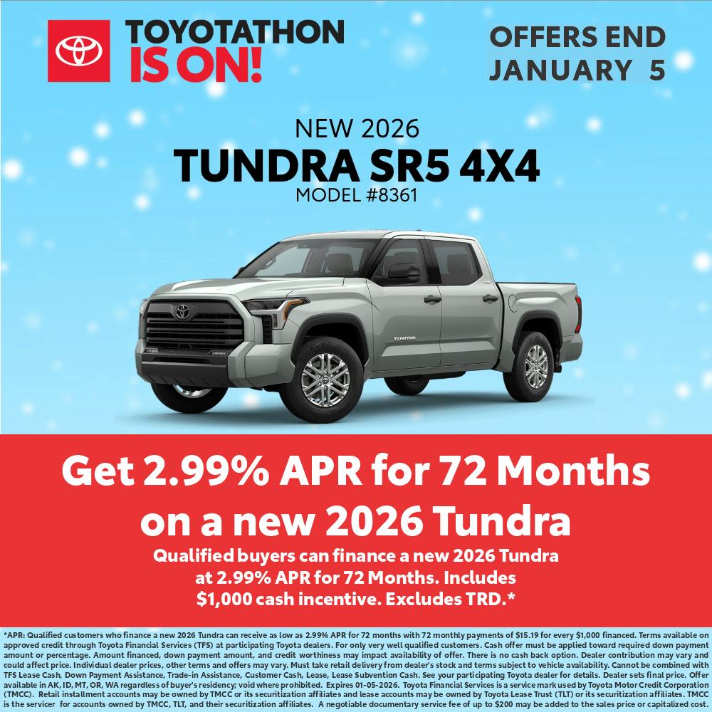 Toyotathon is ON – Tundra Low APR Finance Special | Burien Toyota