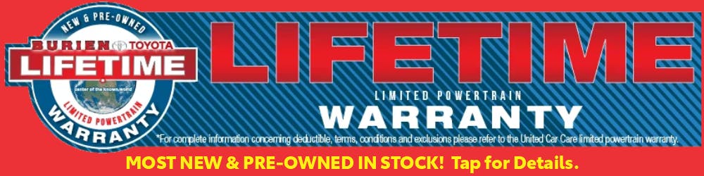 Toyota Lifetime Warranty Seattle Banner Top Bottom SRP | Burien Toyota