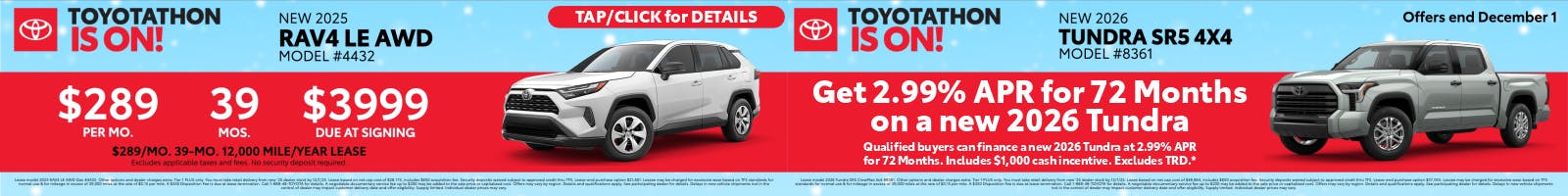 New Toyota Specials November 2025