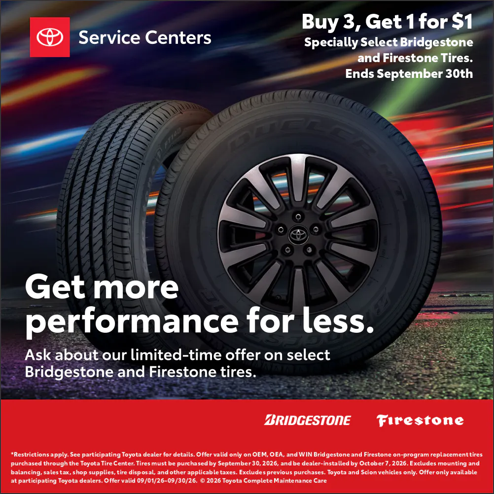 Toyota Tire Offer – Buy 3 Get 1 for $1 | Burien Toyota