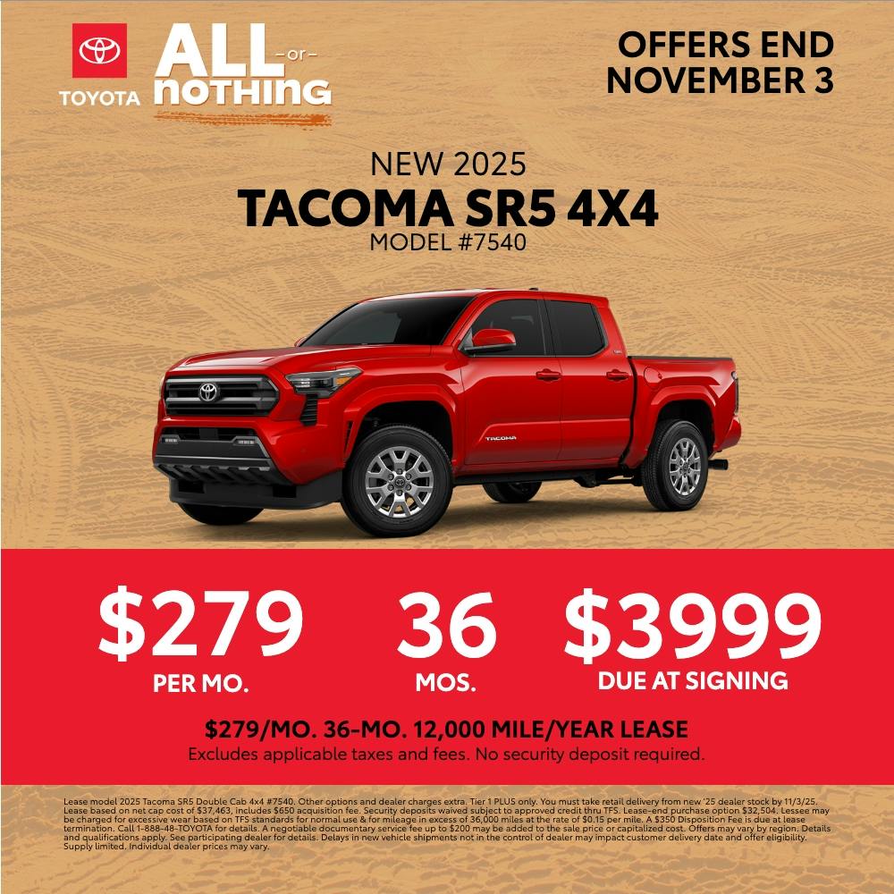 October – Toyota All or Nothing Event: Tacoma | Burien Toyota