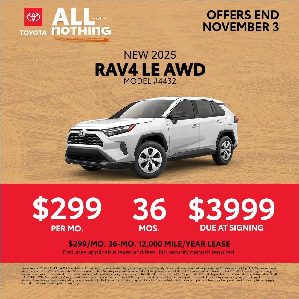 October – Toyota All or Nothing Event: RAV4 | Burien Toyota