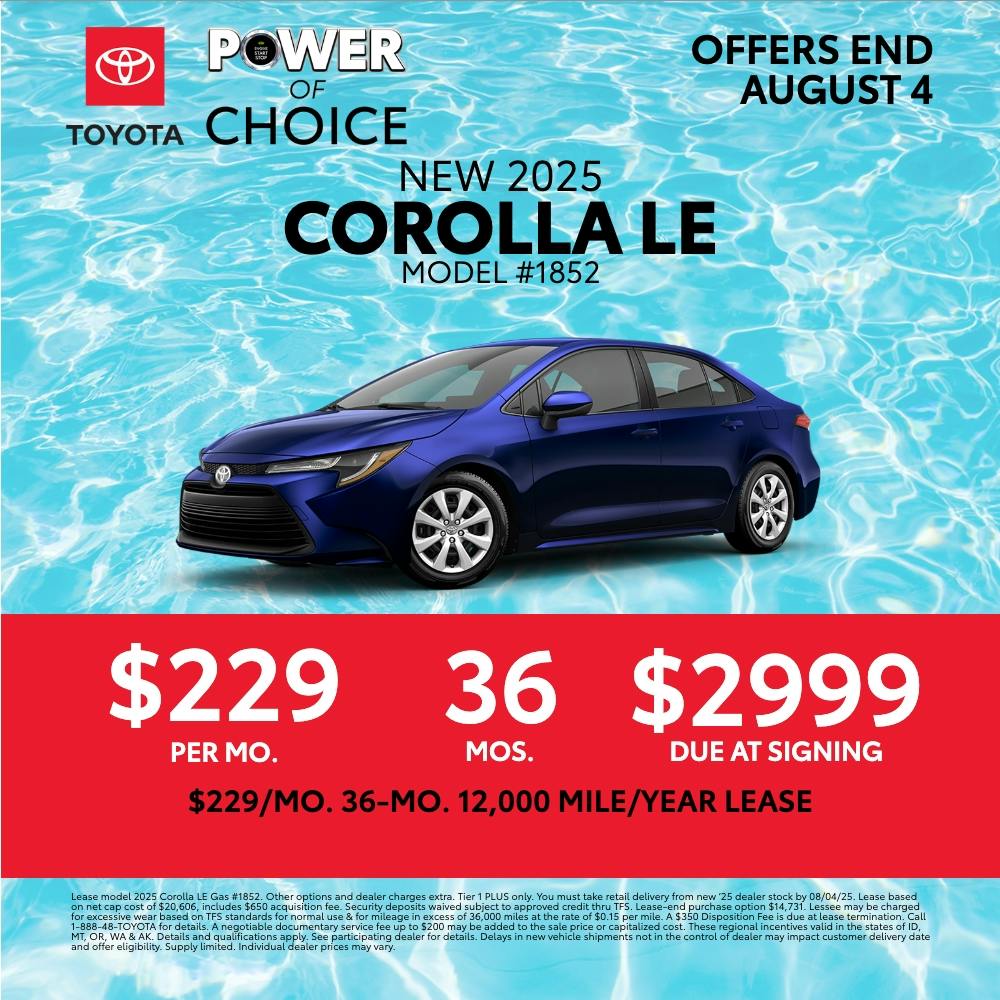 Power of Choice – Corolla Lease — July | Burien Toyota