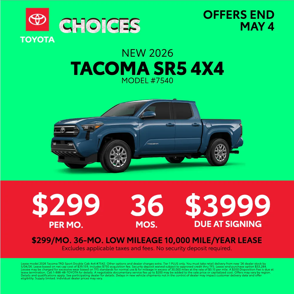 2026 Toyota Tacoma Finance & Lease Special | Burien Toyota
