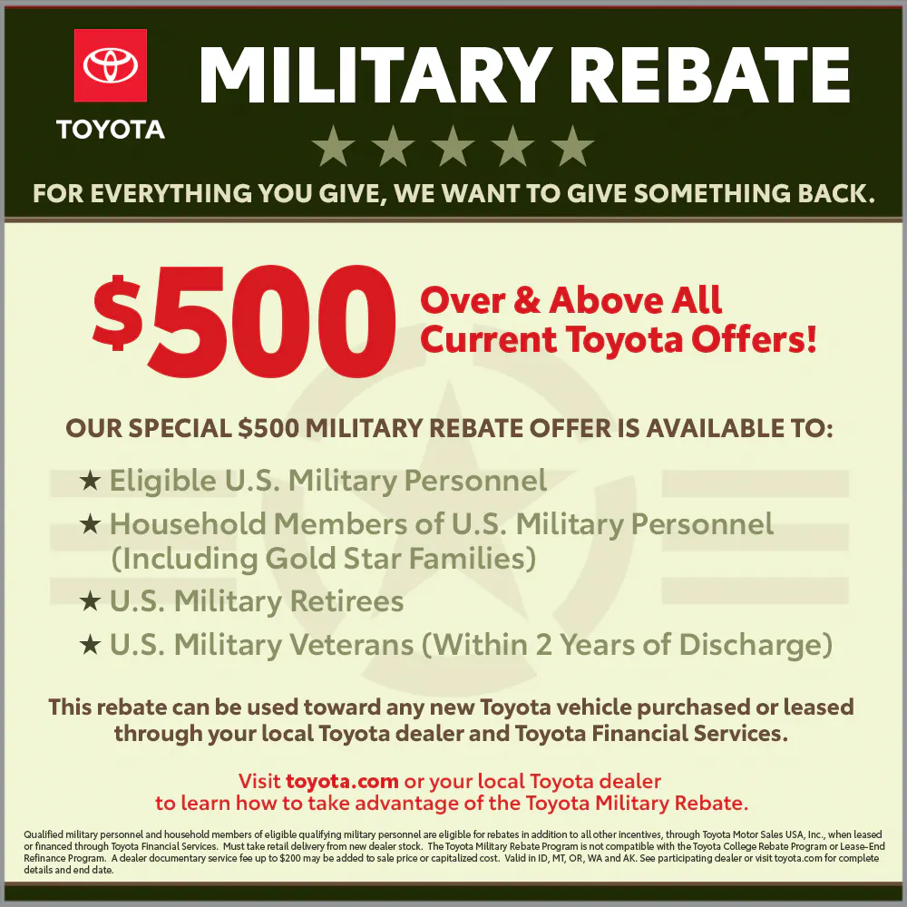 Seattle Military Rebate – Thank You for serving! | Burien Toyota