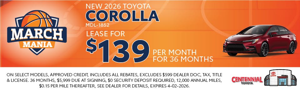 New 2026 Toyota Corolla | Centennial Toyota