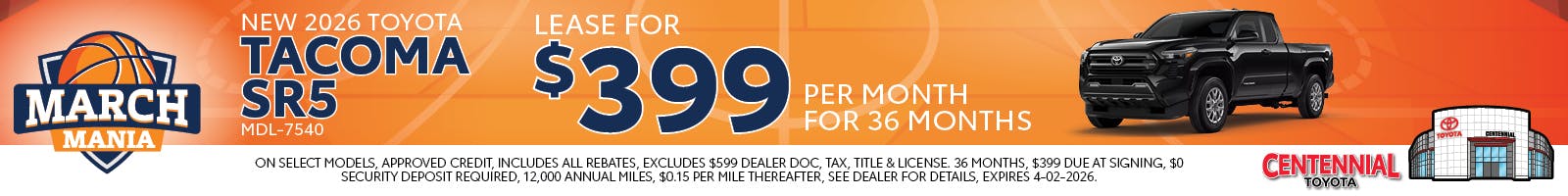 New 2026 Toyota Tacoma SR5