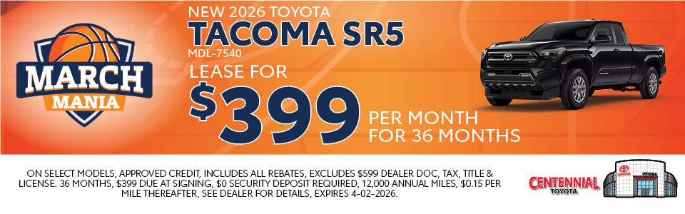 New 2026 Toyota Tacoma SR5 | Centennial Toyota