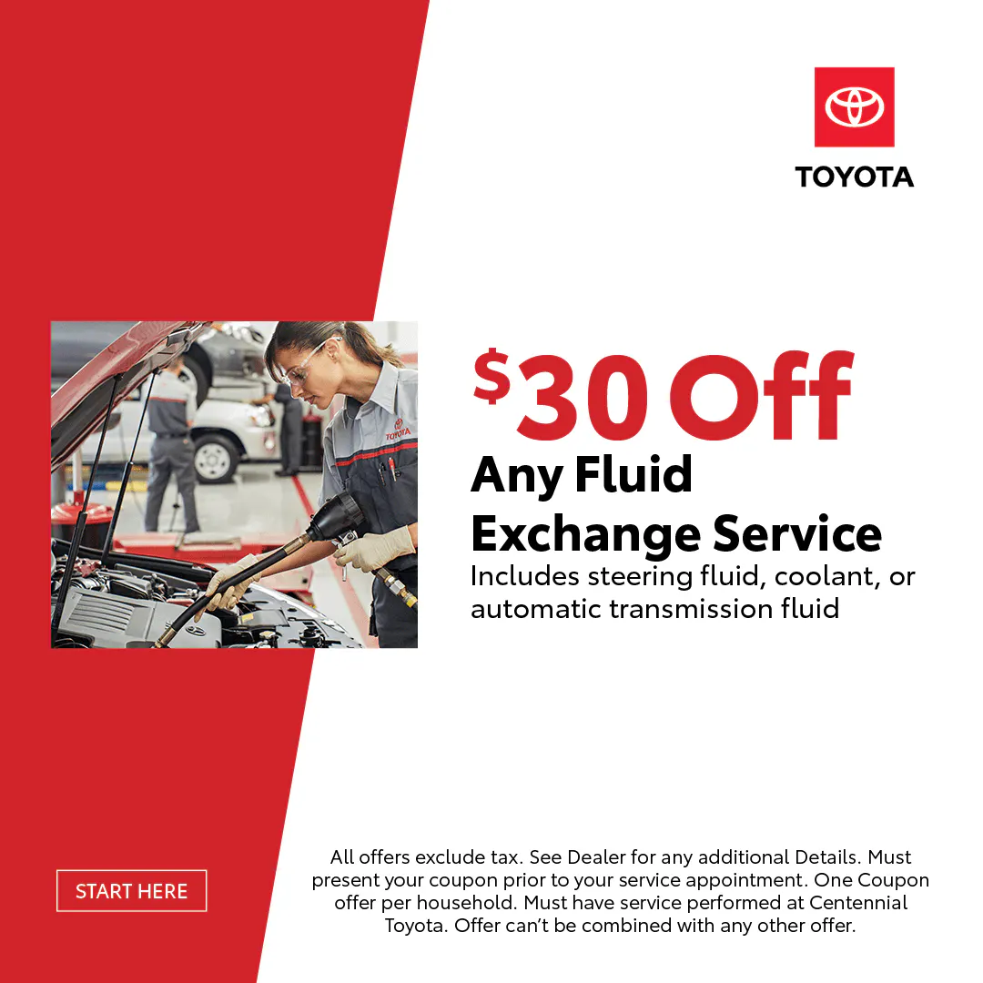 $30 Off Any Fluid Exchange Service | Centennial Toyota
