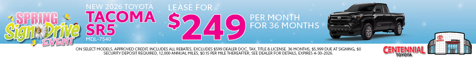 NEW 2026 TOYOTA TACOMA SR5