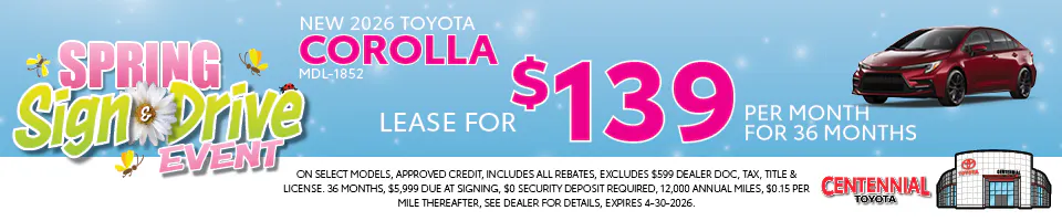 NEW 2026 TOYOTA COROLLA | Centennial Toyota