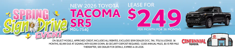 NEW 2026 TOYOTA TACOMA SR5 | Centennial Toyota
