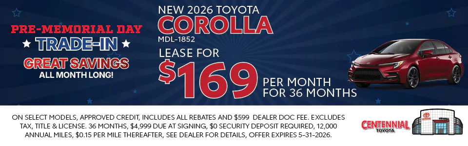 NEW 2026 TOYOTA COROLLA | Centennial Toyota