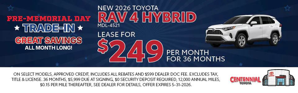 NEW 2026 TOYOTA RAV 4 Hybrid | Centennial Toyota