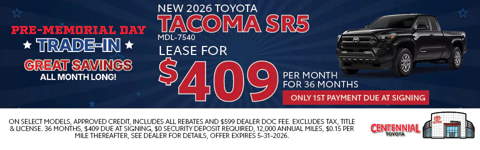 NEW 2026 TOYOTA TACOMA SR5 | Centennial Toyota