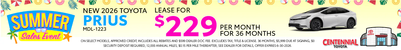 2026 Prius Summer Sales Event