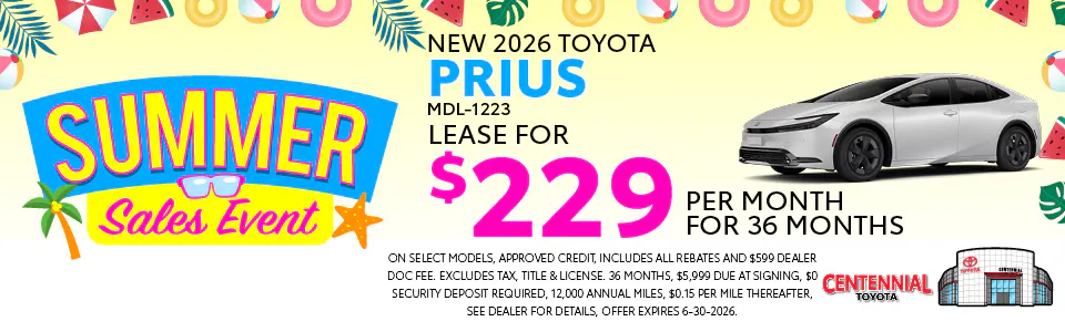 2026 Prius Summer Sales Event | Centennial Toyota