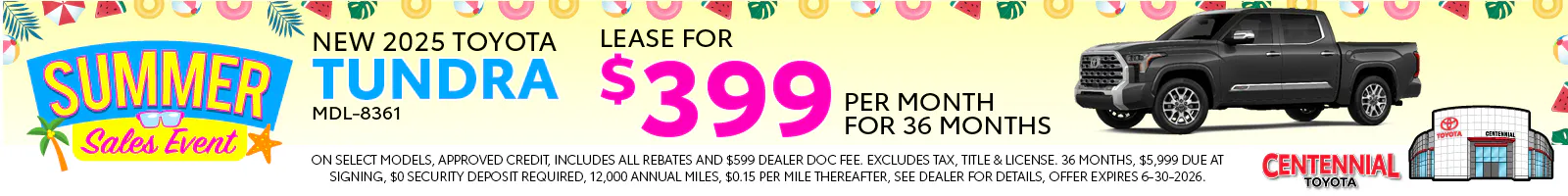 2025 Tundra – Summer Sales Event Lease