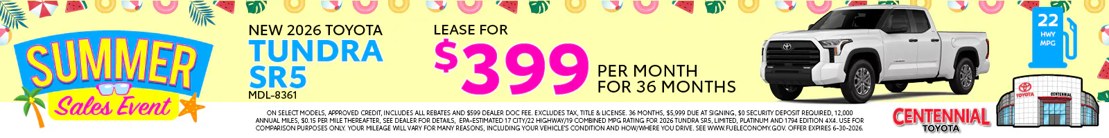 New 2026 Toyota Tundra SR5