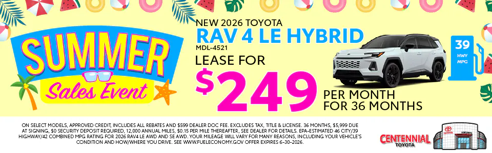 NEW 2025 TOYOTA RAV 4 LE HYBRID | Centennial Toyota
