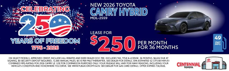 New 2026 Toyota Camry Hybrid | Centennial Toyota