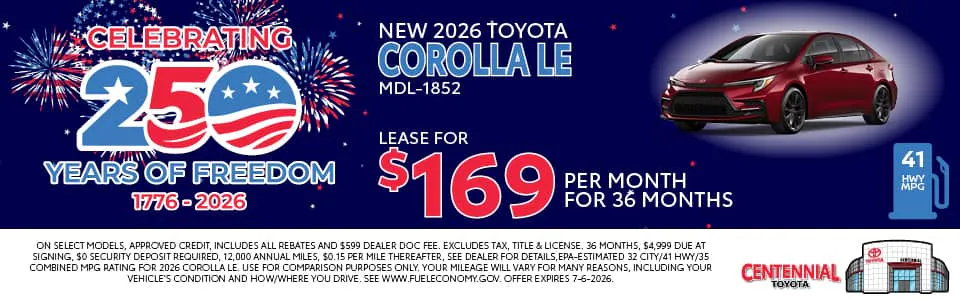 New 2026 Corolla LE | Centennial Toyota