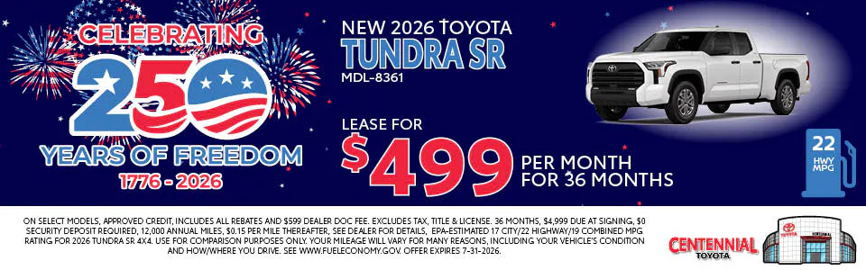 New 2026 Toyota Tundra SR | Centennial Toyota