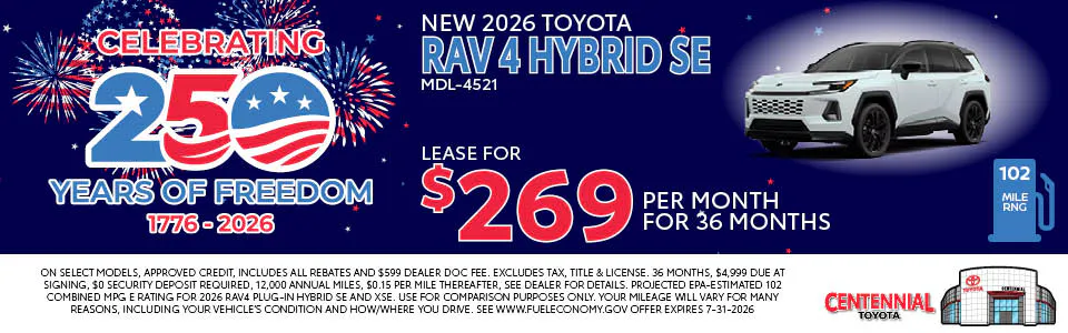 New 2026 Toyota RAV4 Hybrid | Centennial Toyota