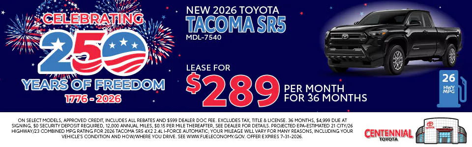 New 2026 Toyota Tacoma SR5 | Centennial Toyota