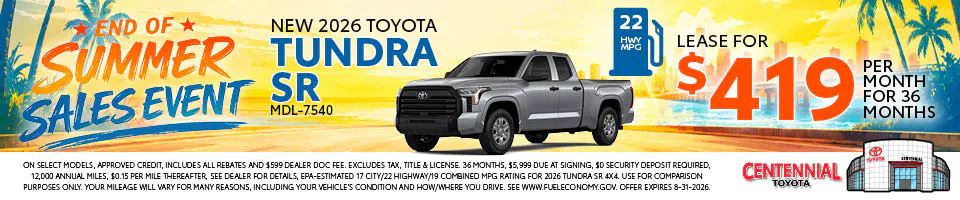 New 2026 Toyota Tundra SR | Centennial Toyota