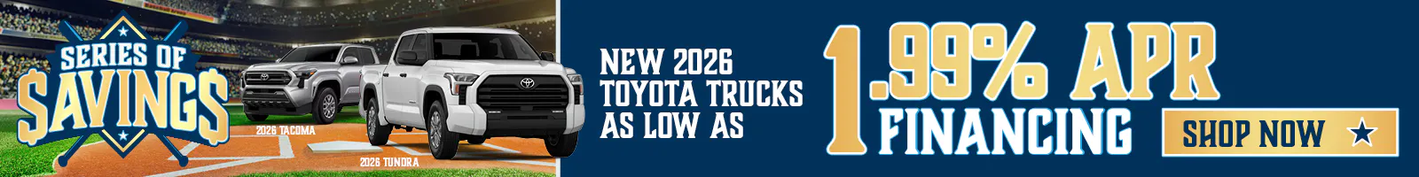Trucks as low as 1.99% APR Financing