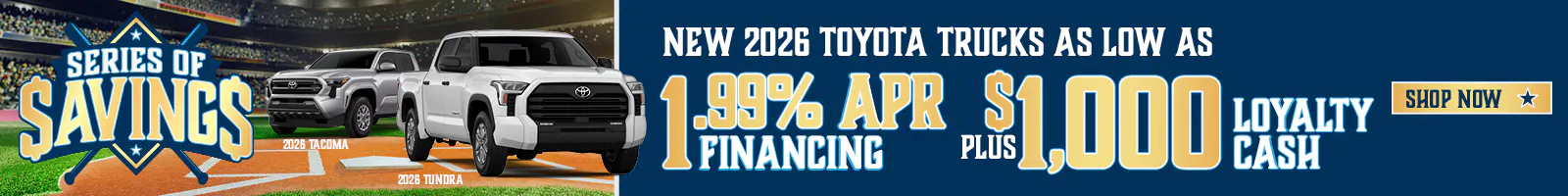 Trucks as low as 1.99% APR Financing